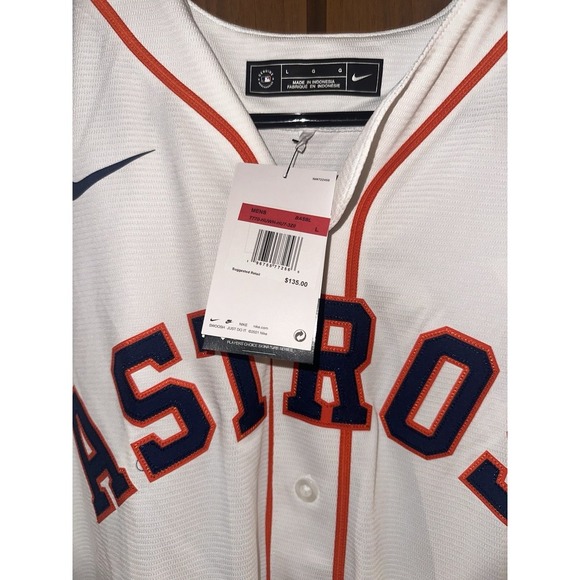 Nike HOUSTON ASTROS Men's L White Jeremy Pena Baseball Jersey Sewn Stitched NEW - Picture 3 of 6